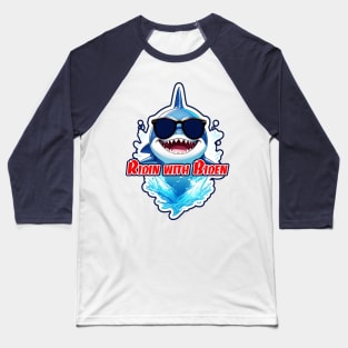 Shark in Sunglasses - Ridin with Biden Baseball T-Shirt